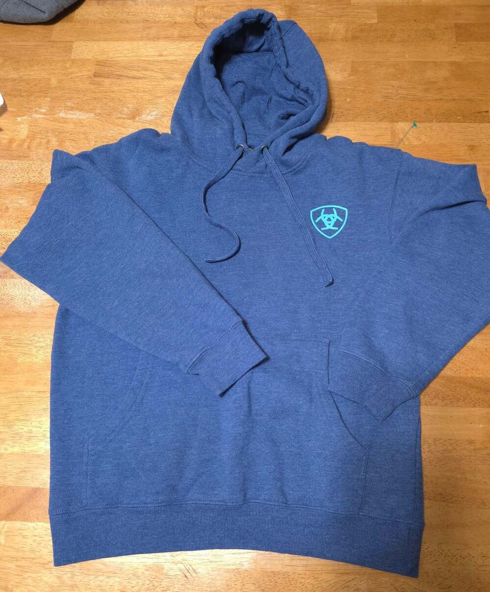 Ariat V Waves Hoodie Size S Deep Space Blue Fleece Pullover Sweatshirt